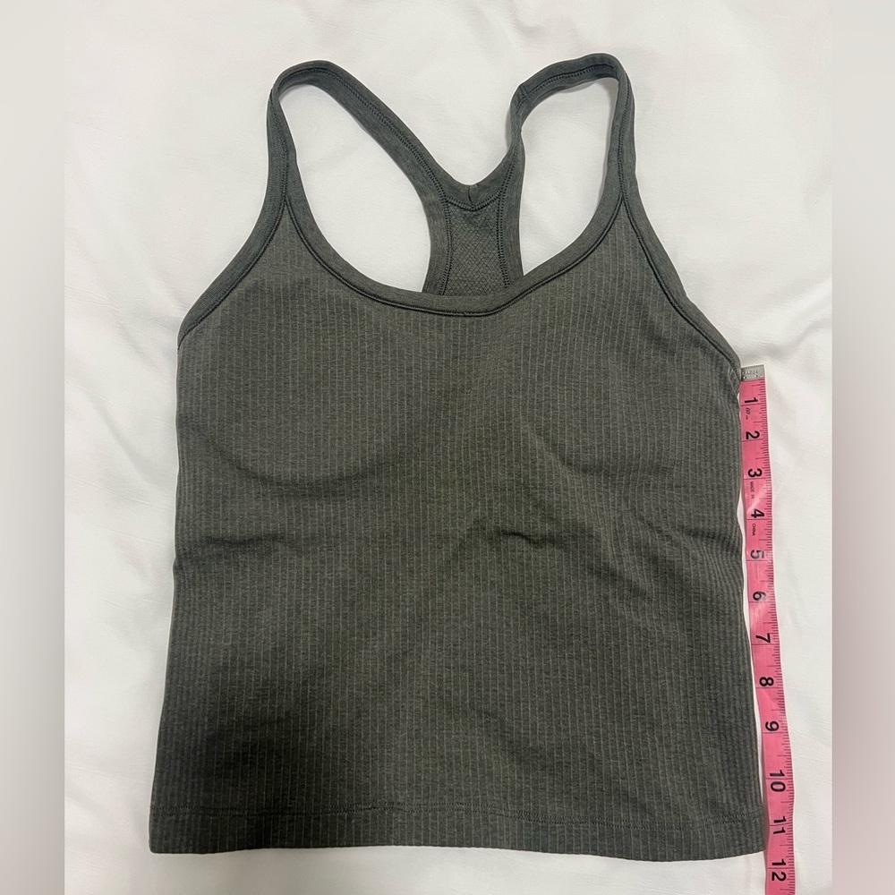 Lululemon Ebb to Street Tank Top Light Support B/C Cup -Cropped - Green Sage